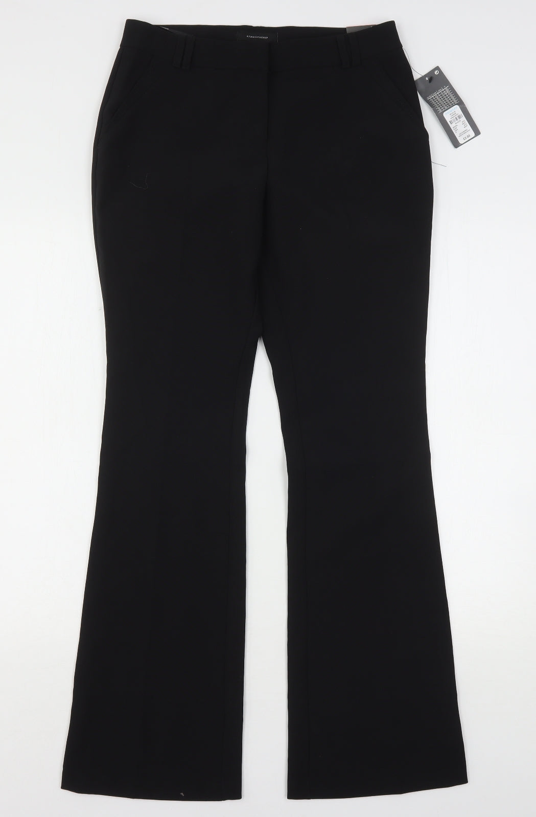 Atmosphere Womens Black  Polyester Trousers  Size 8 L32 in Regular Hook & Eye