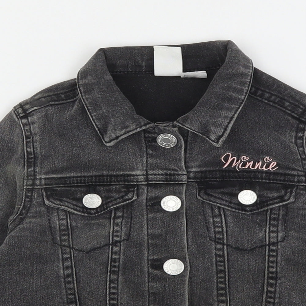 H&M Girls Black   Jacket  Size 3-4 Years   - Minnie Mouse