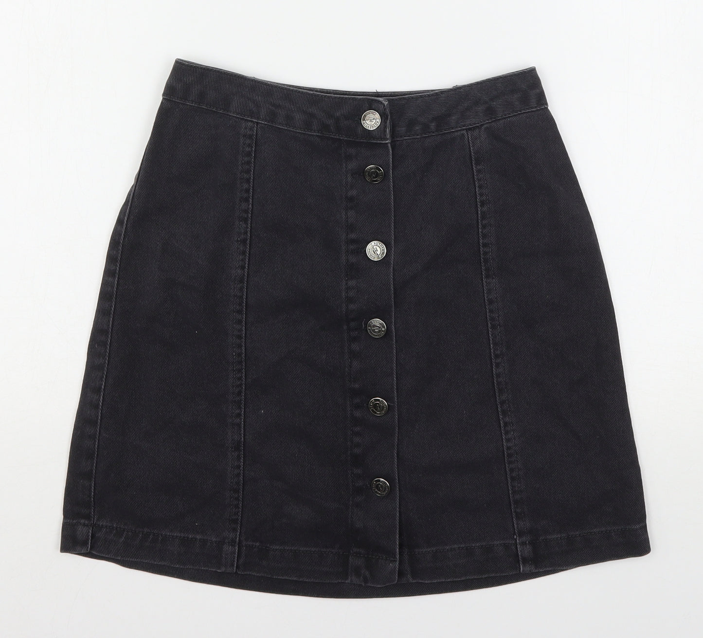 New Look Womens Black  Cotton Mini Skirt Size 8