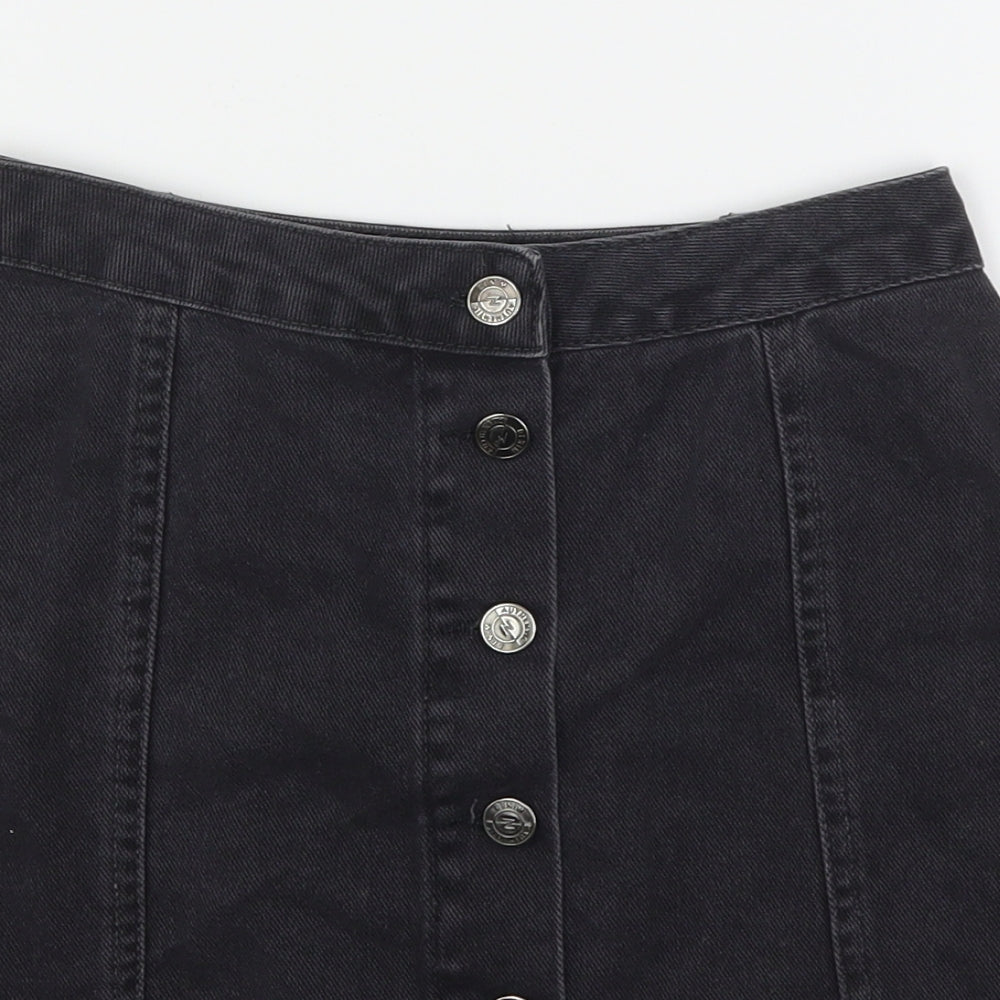 New Look Womens Black  Cotton Mini Skirt Size 8