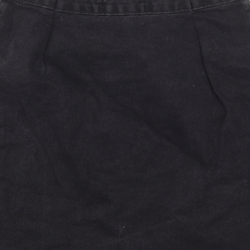 New Look Womens Black  Cotton Mini Skirt Size 8