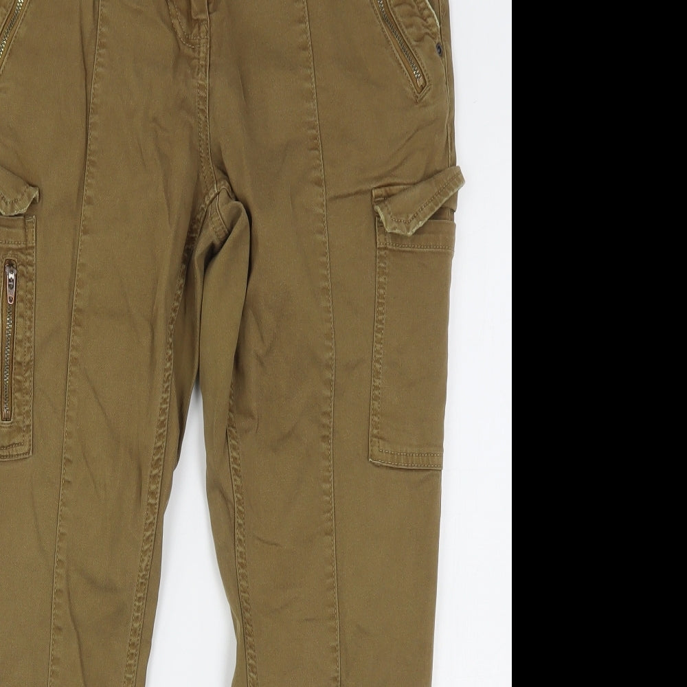 NEXT Womens Brown  Cotton Skinny Jeans Size 14 L26 in Regular