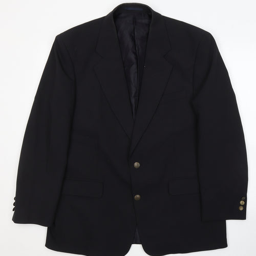 Greenwoods Classic Mens Black  Polyacrylate Fibre Jacket Suit Jacket Size L