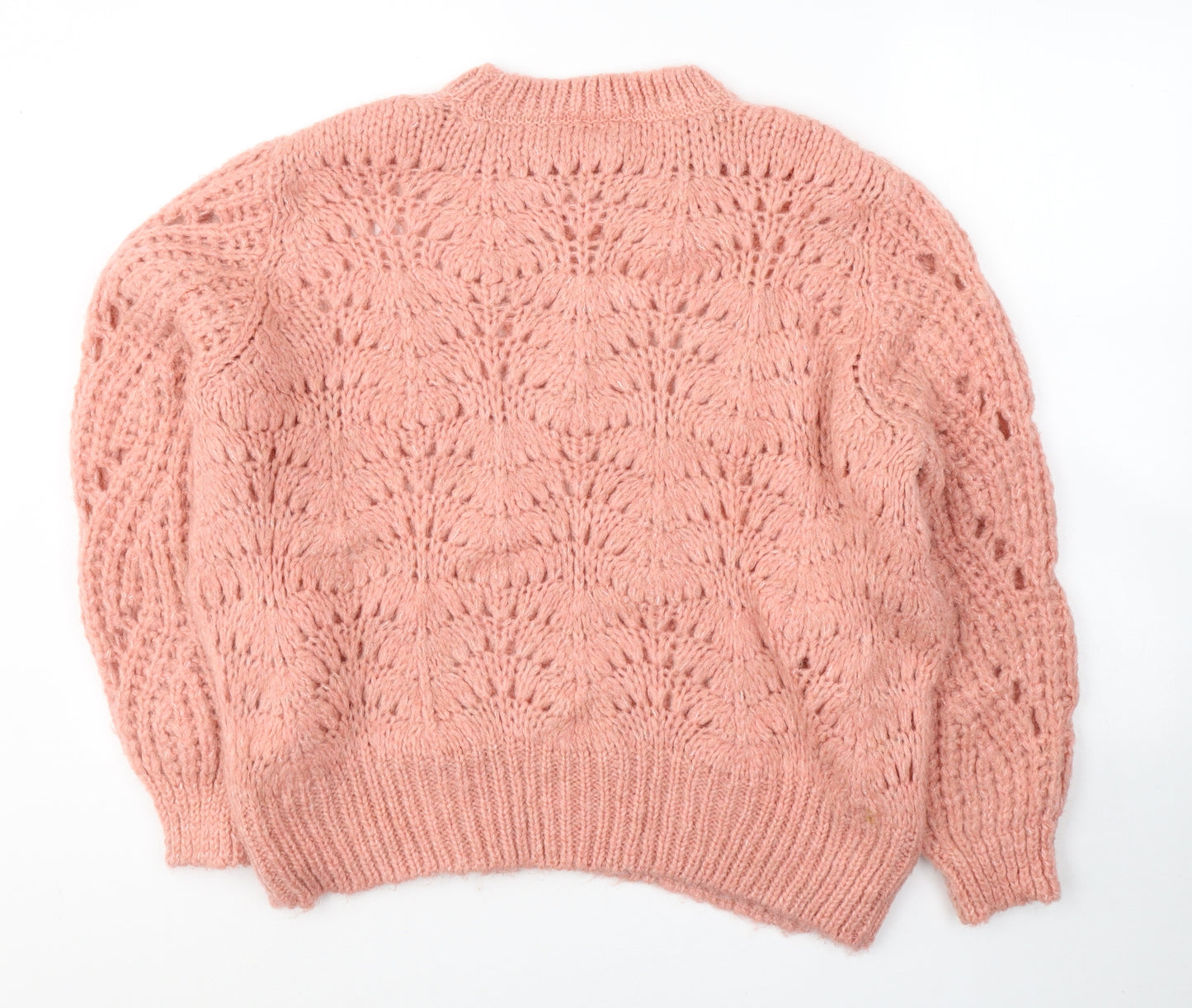 River Island Womens Pink Round Neck  Acrylic Pullover Jumper Size 12
