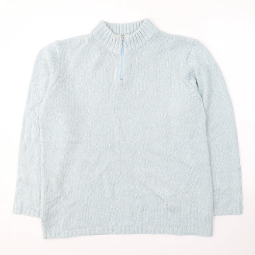 Damart Womens Blue Round Neck  Acrylic Pullover Jumper Size 14