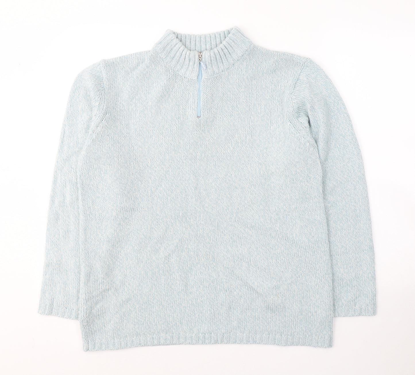 Damart Womens Blue Round Neck  Acrylic Pullover Jumper Size 14