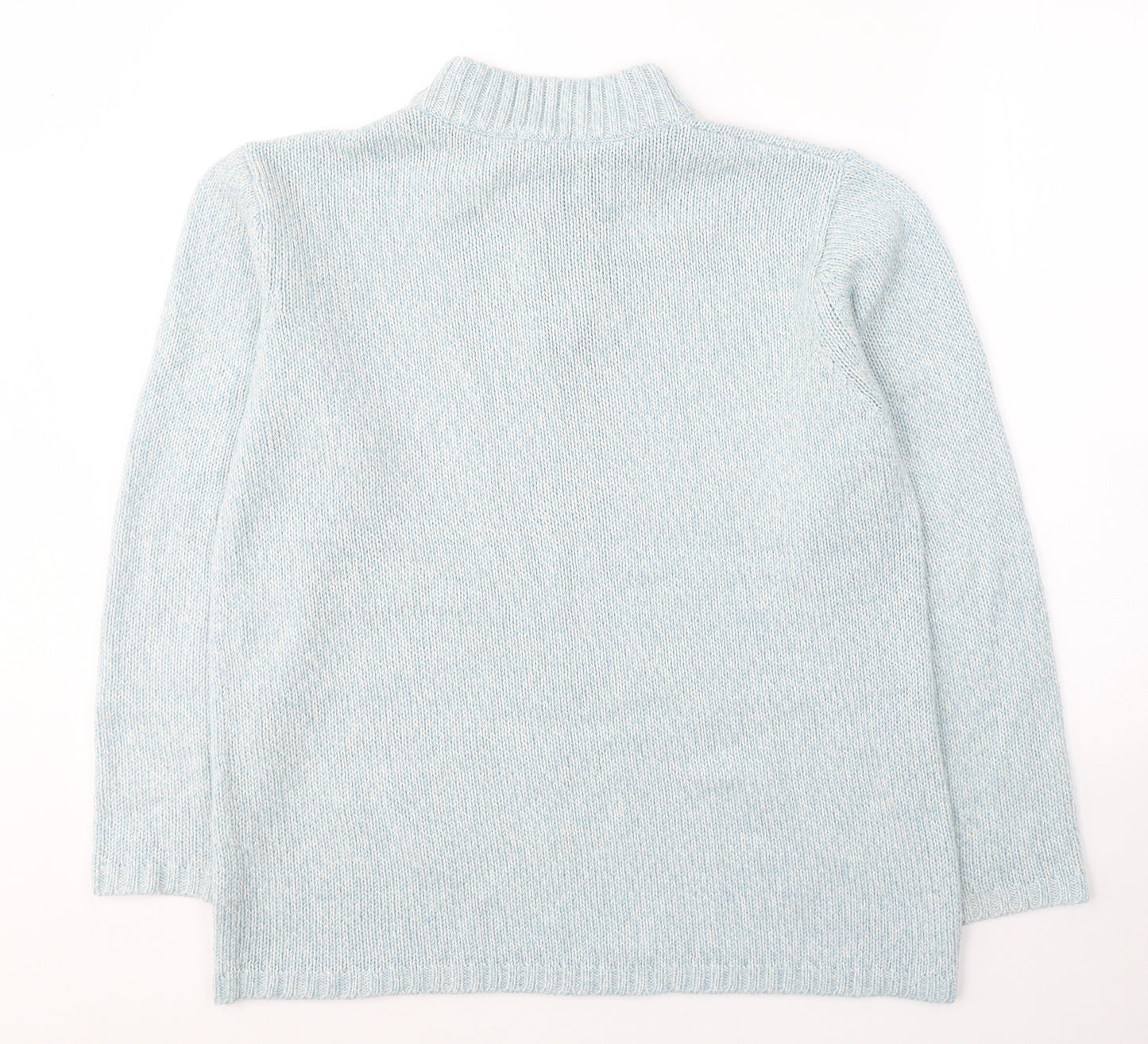 Damart Womens Blue Round Neck  Acrylic Pullover Jumper Size 14