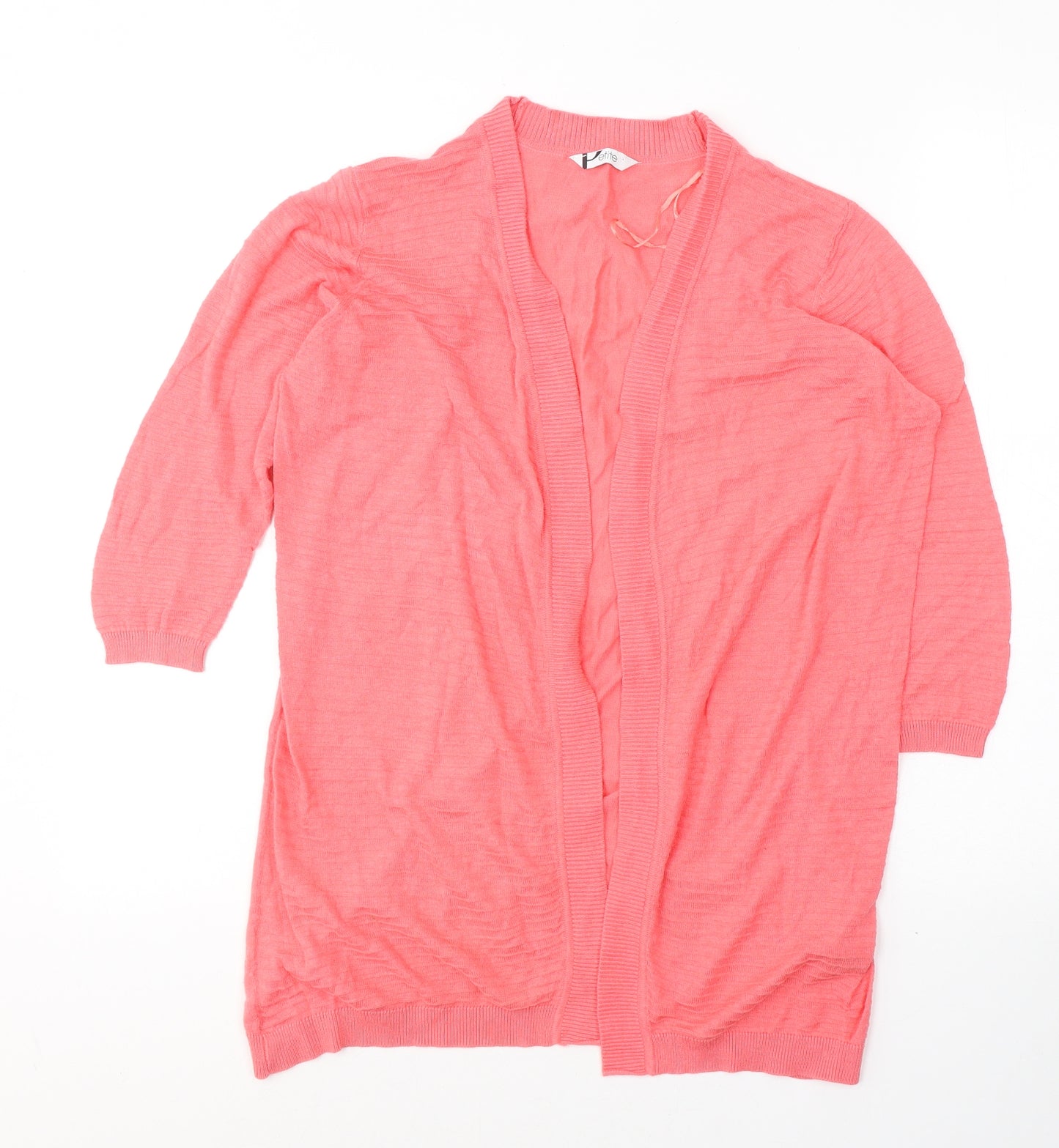 Petite Womens Pink V-Neck  Cotton Cardigan Jumper Size 12