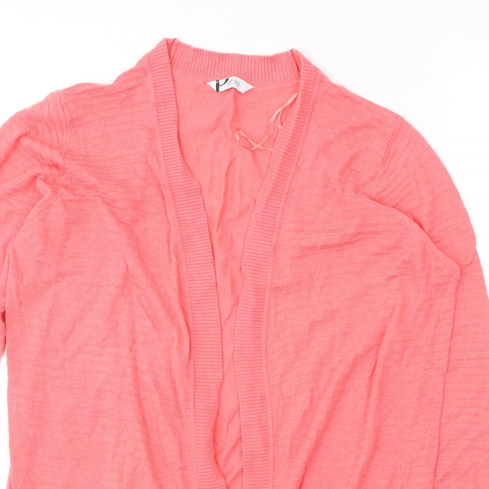 Petite Womens Pink V-Neck  Cotton Cardigan Jumper Size 12