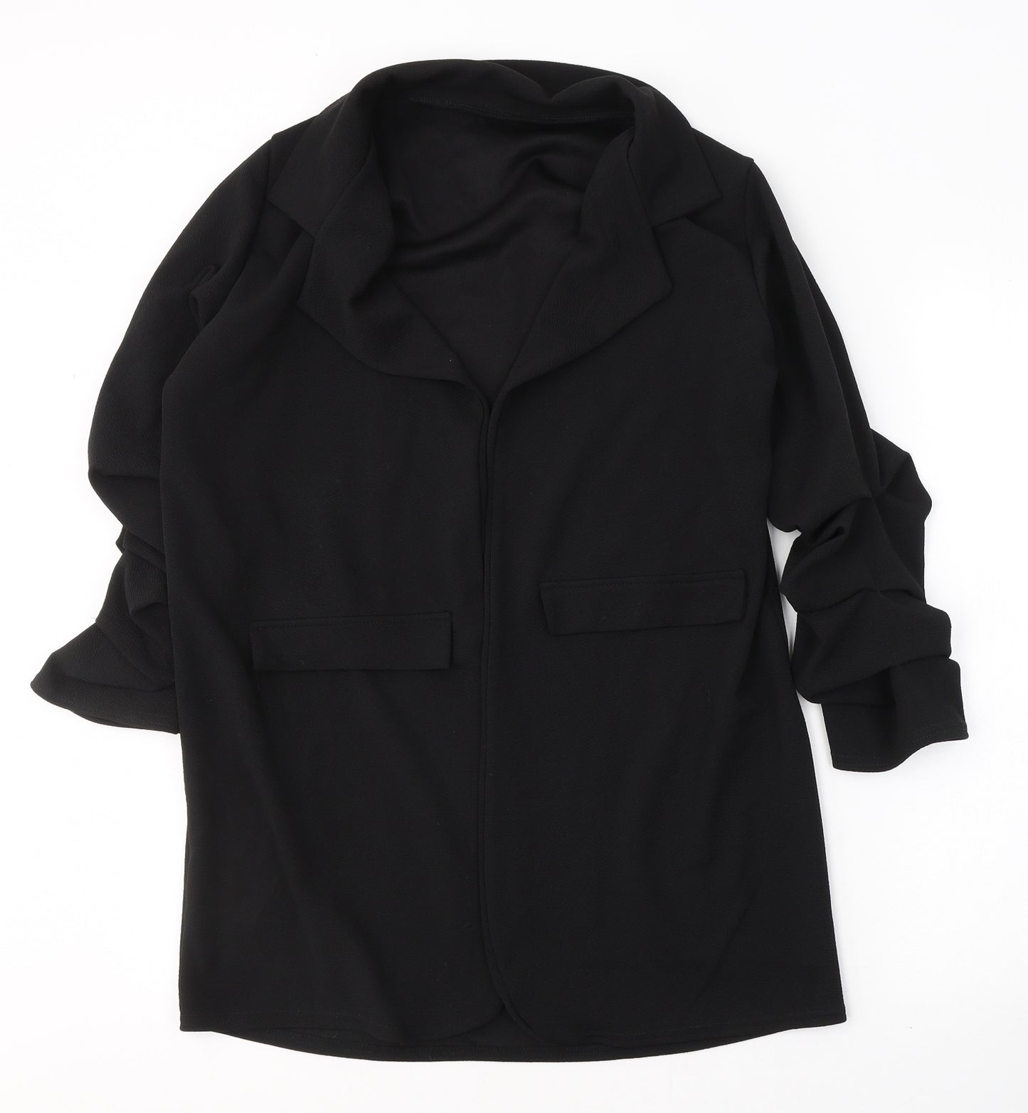 Preworn Womens Black V-Neck  Polyester Cardigan Jumper Size S