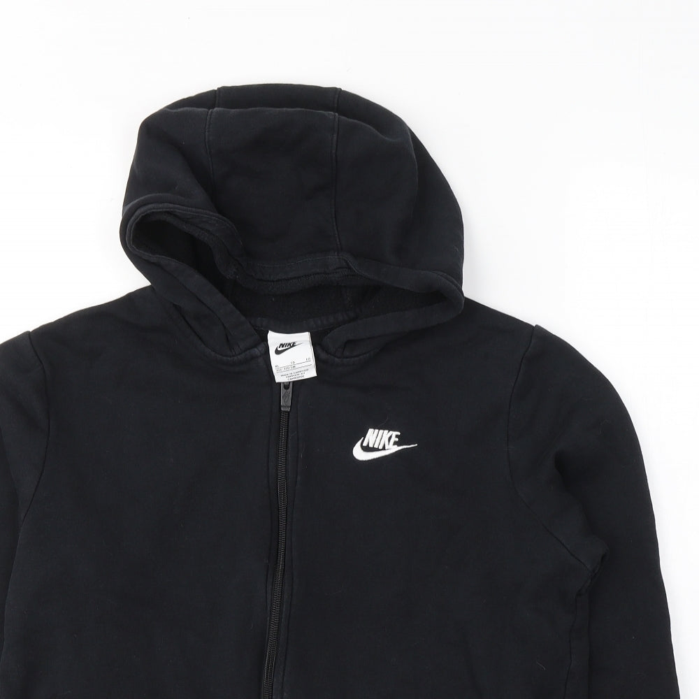Nike Boys Black  Cotton Full Zip Hoodie Size XL  Zip - Unisex