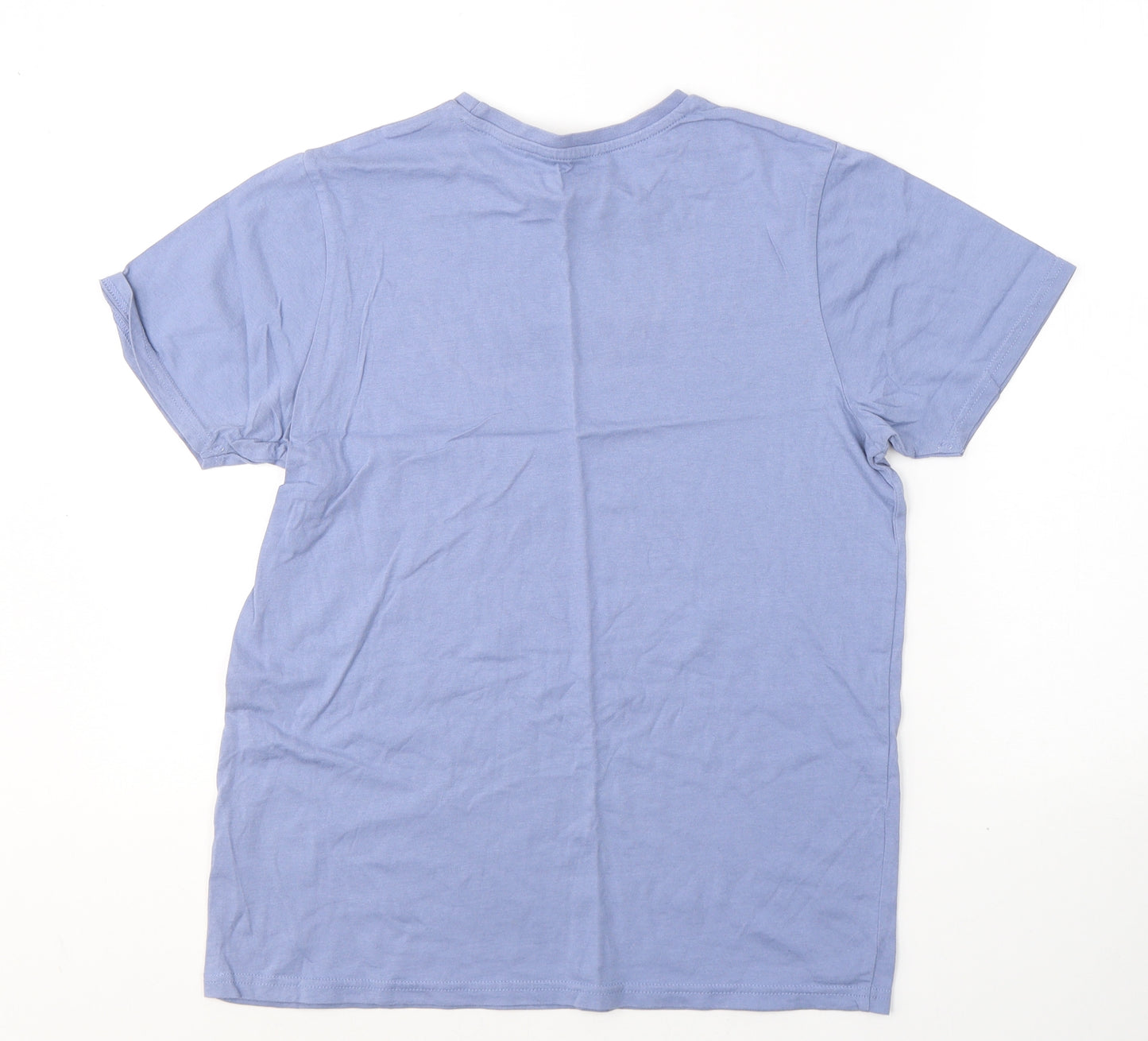 George Boys Blue  Cotton Basic T-Shirt Size 14-15 Years Round Neck Pullover - new Future