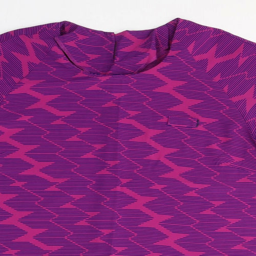 Preworn Womens Pink Geometric Polyester Basic T-Shirt Size 20 Round Neck