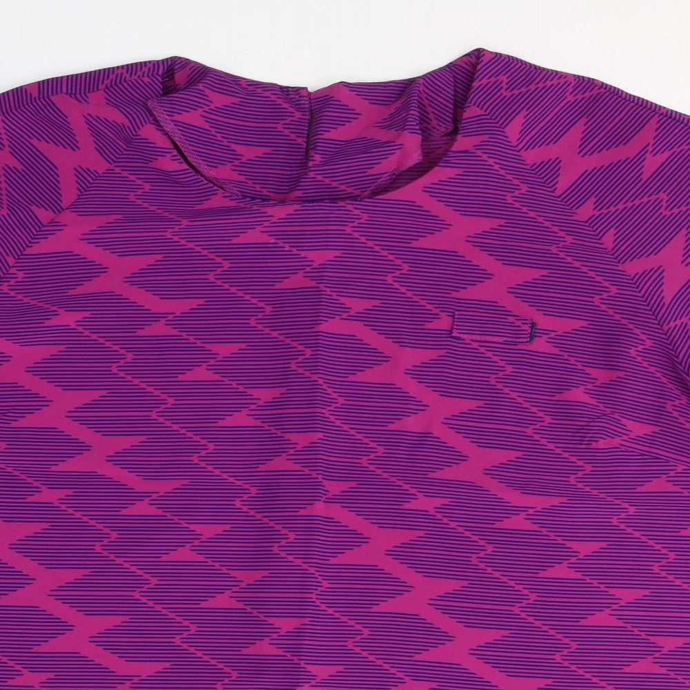Preworn Womens Pink Geometric Polyester Basic T-Shirt Size 20 Round Neck