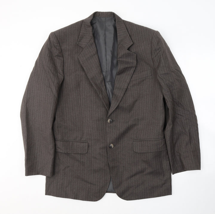 Ming Fashion&Silk Customs Mens Brown Wool Jacket Suit Jacket Size L