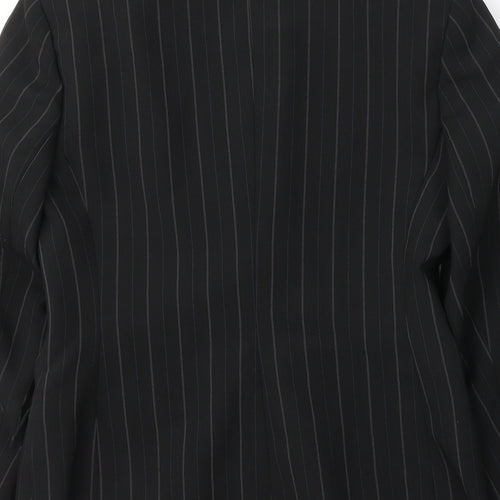Florence & Fred Womens Black Striped Polyester Jacket Suit Jacket Size 12