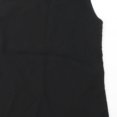Exhibit Womens Black  Polyester Basic Blouse Size 8 Round Neck
