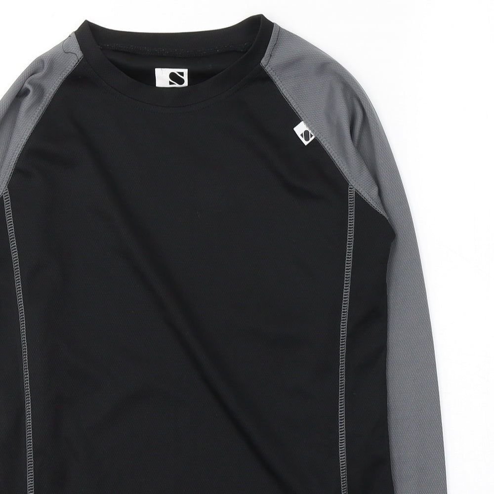 Shredz Boys Black  Polyester Pullover Casual Size 13-14 Years Round Neck Pullover - Activewear