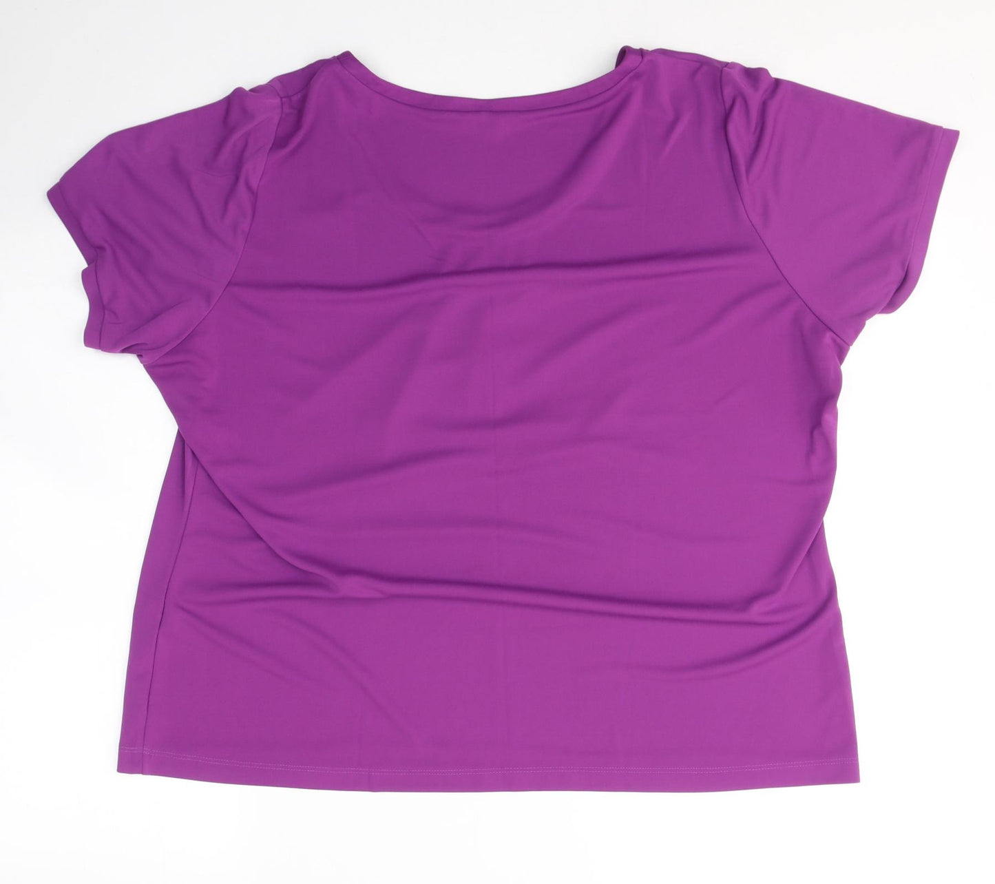 Preworn Womens Purple  Polyester Basic T-Shirt Size 24 Round Neck