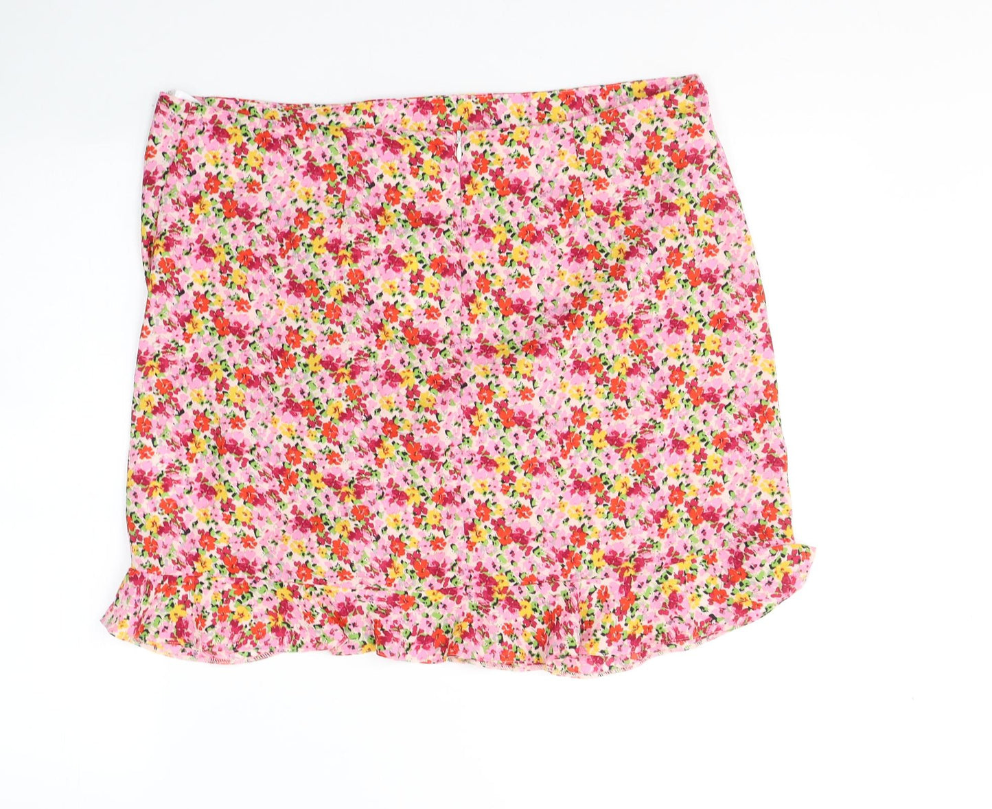 Primark Womens Multicoloured Floral Polyester Mini Skirt Size 18   Zip