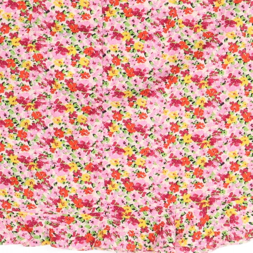 Primark Womens Multicoloured Floral Polyester Mini Skirt Size 18   Zip
