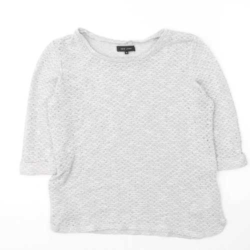 New Look Womens Grey Round Neck  Polyester Pullover Jumper Size 14