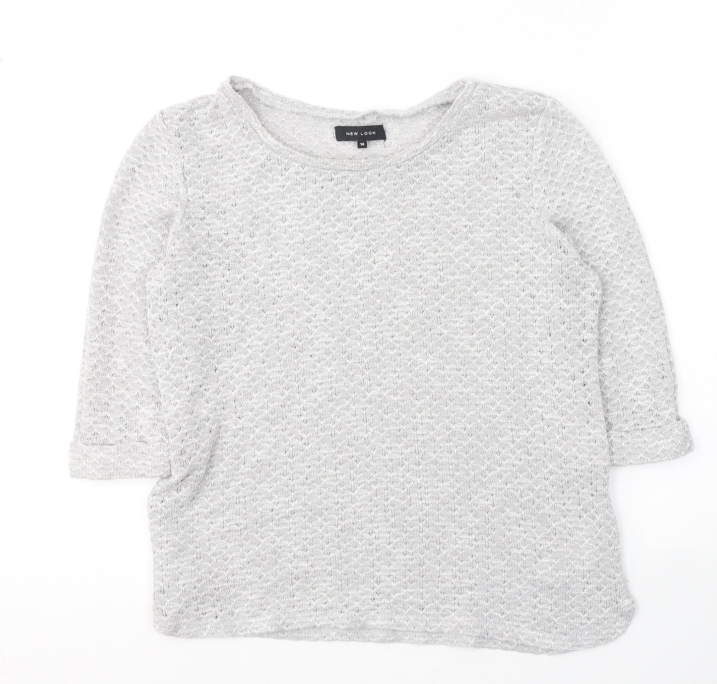 New Look Womens Grey Round Neck  Polyester Pullover Jumper Size 14