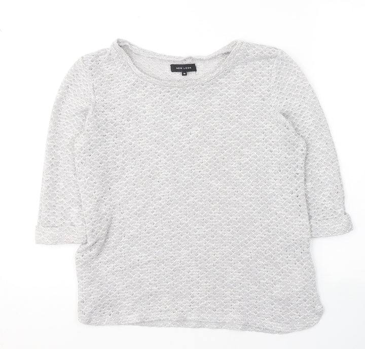 New Look Womens Grey Round Neck  Polyester Pullover Jumper Size 14