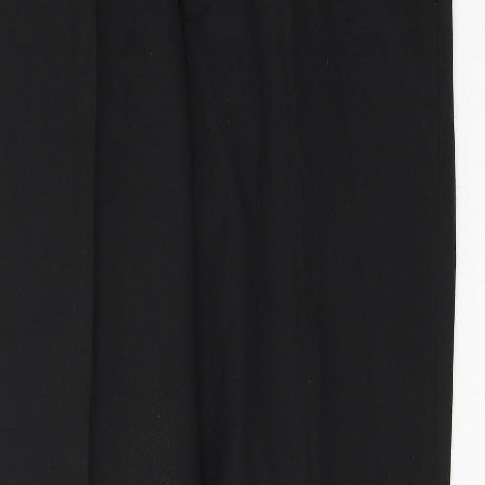 REMUS Mens Black  Polyester Trousers  Size 32 in L34 in Regular Button
