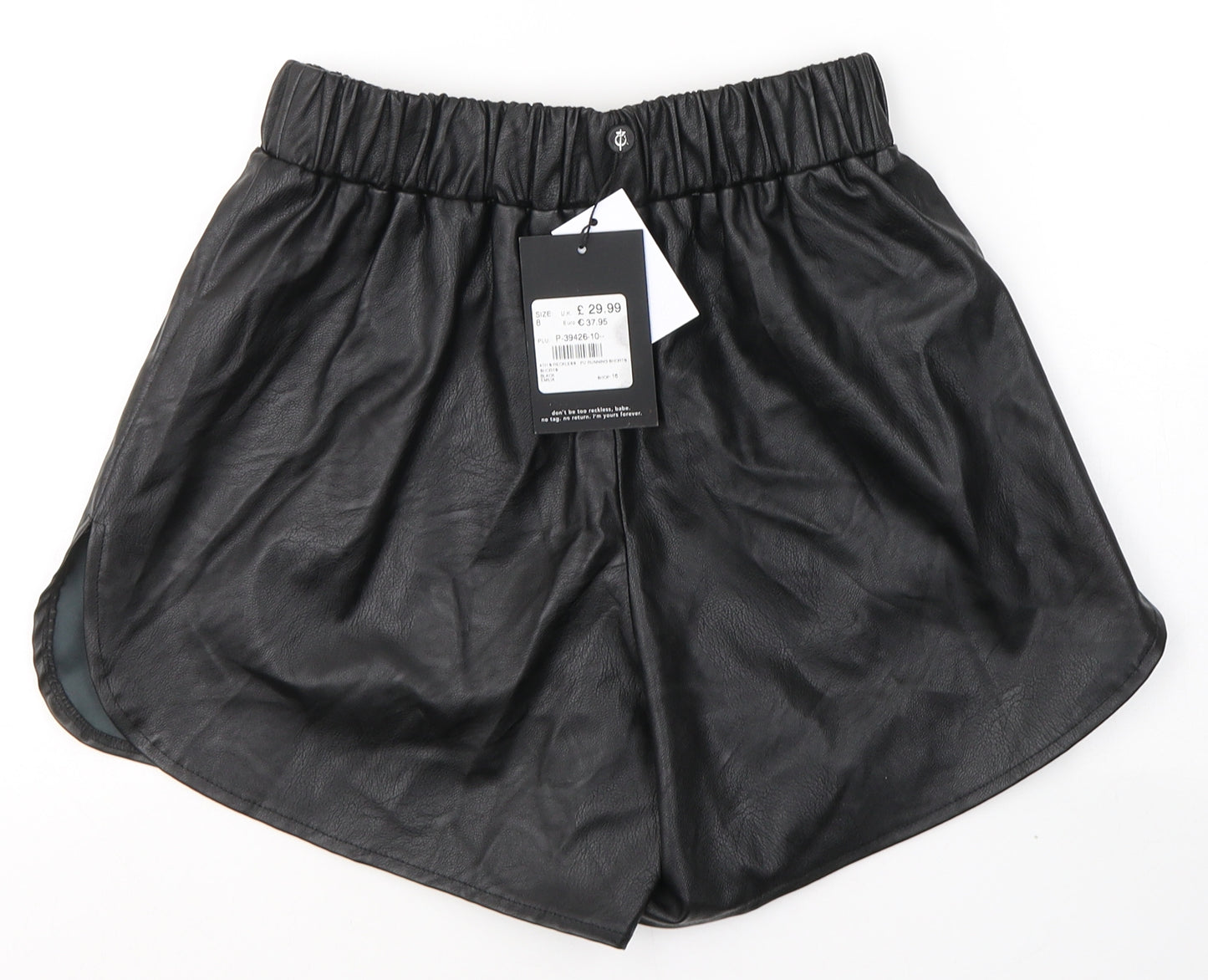 4th & Reckless Womens Black  Polyester Hot Pants Shorts Size 8 L4 in Regular Pull On