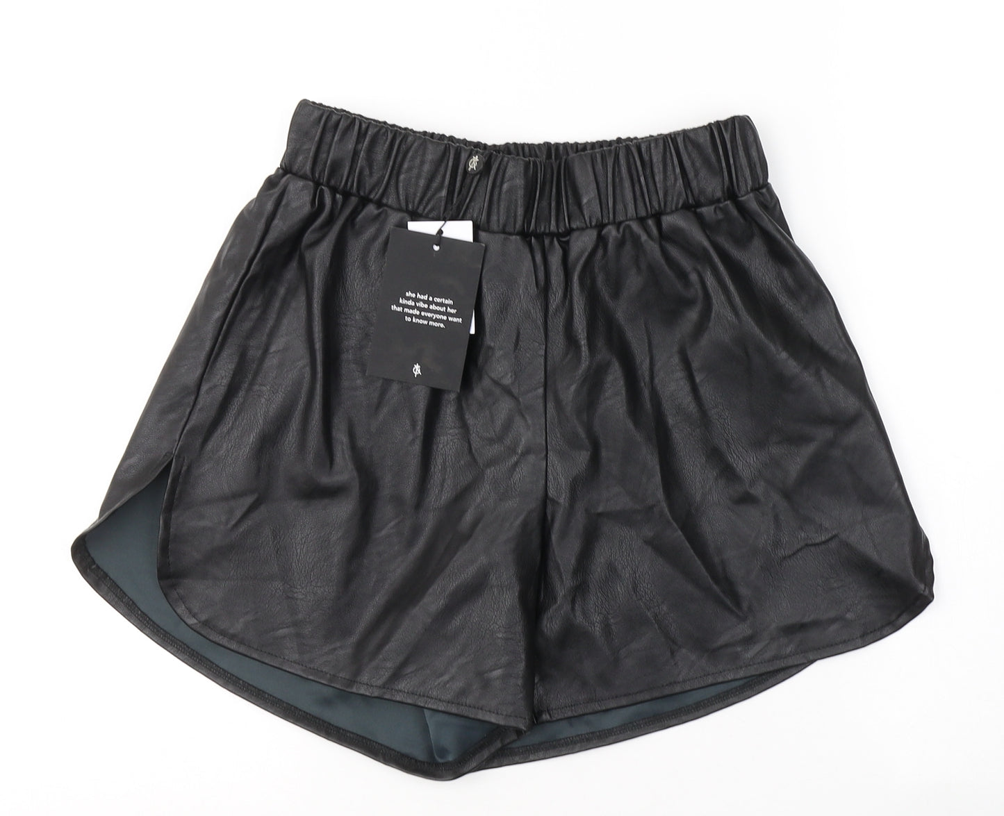 4th & Reckless Womens Black  Polyester Hot Pants Shorts Size 8 L4 in Regular Pull On