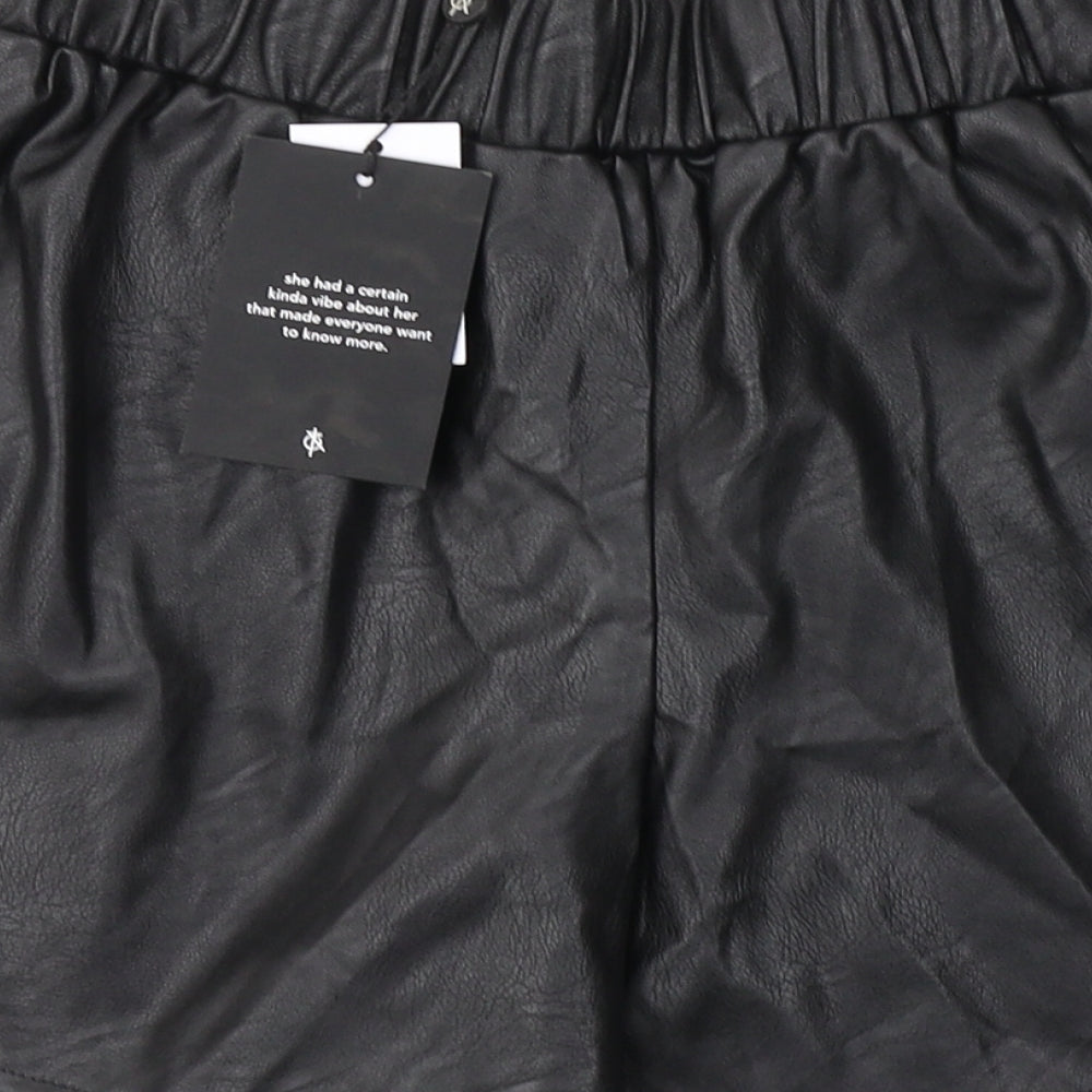 4th & Reckless Womens Black  Polyester Hot Pants Shorts Size 8 L4 in Regular Pull On