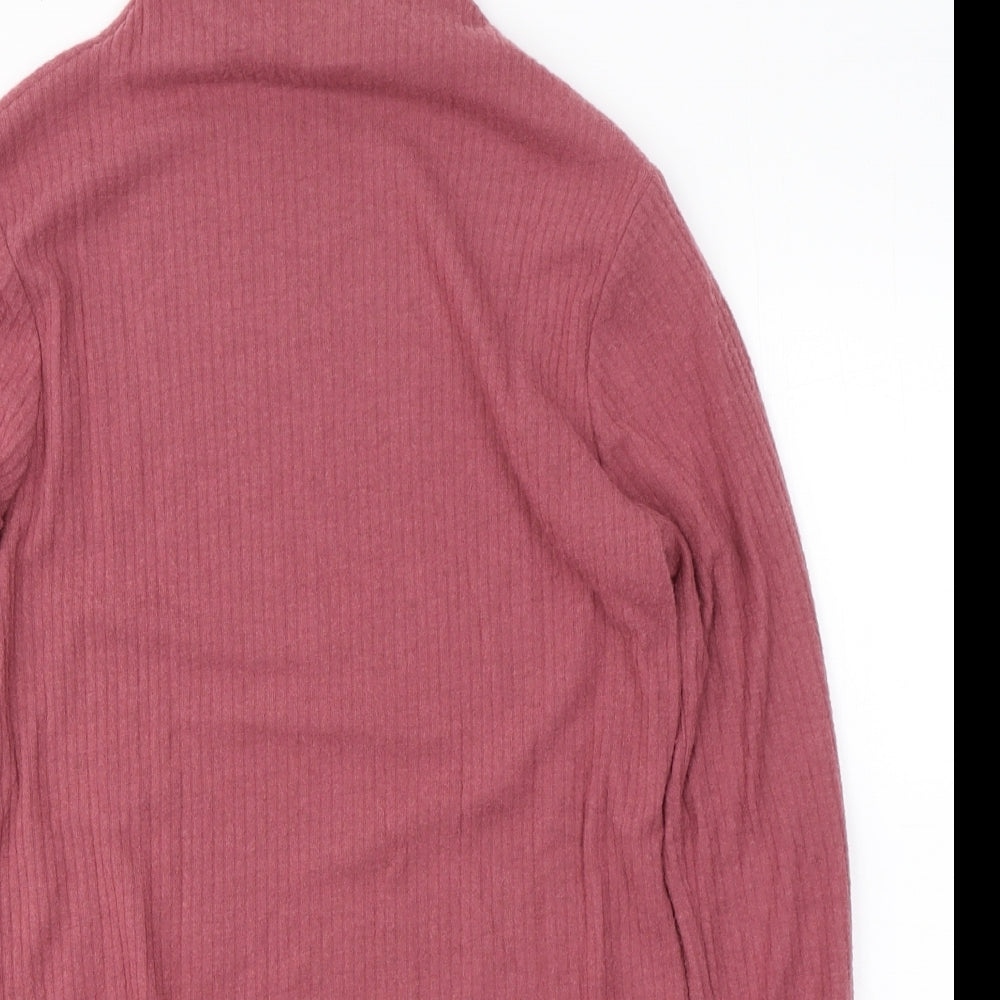 River Island Womens Pink Round Neck  Polyester Pullover Jumper Size 10