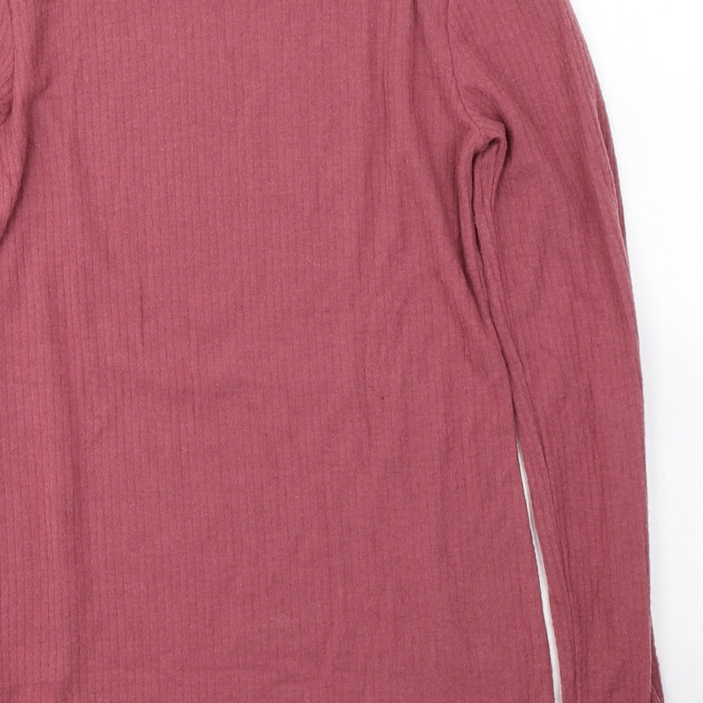 River Island Womens Pink Round Neck  Polyester Pullover Jumper Size 10