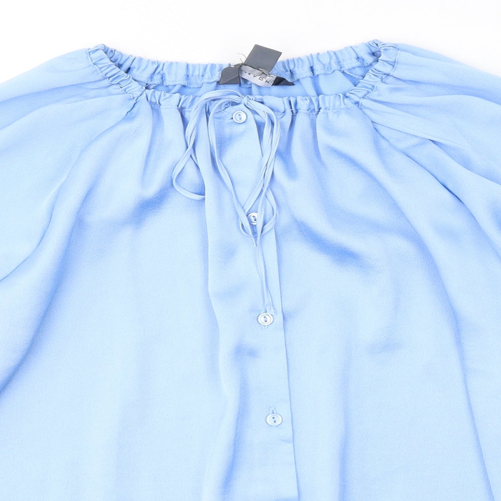 Primark Womens Blue  Polyester Basic Blouse Size 6 Round Neck