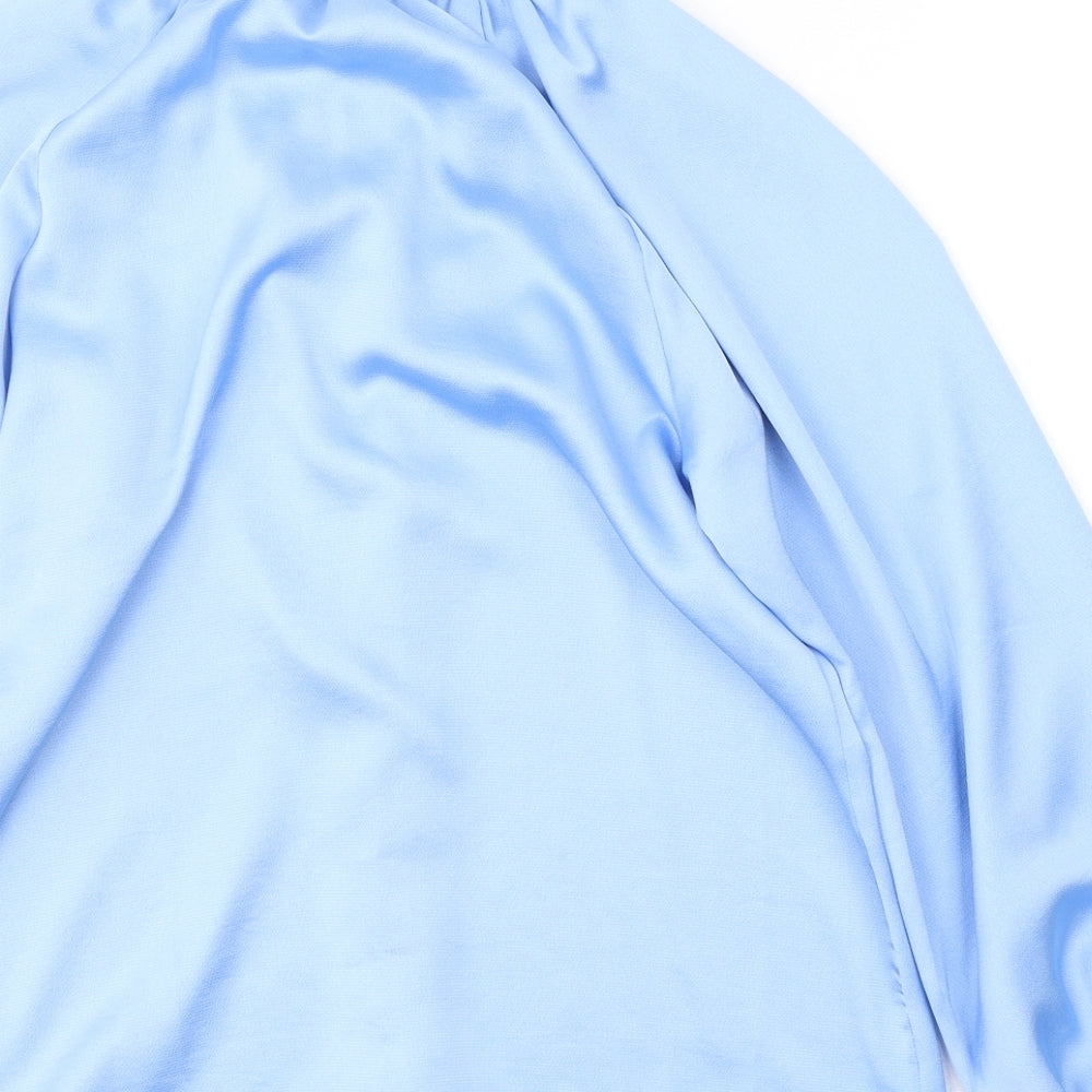 Primark Womens Blue  Polyester Basic Blouse Size 6 Round Neck