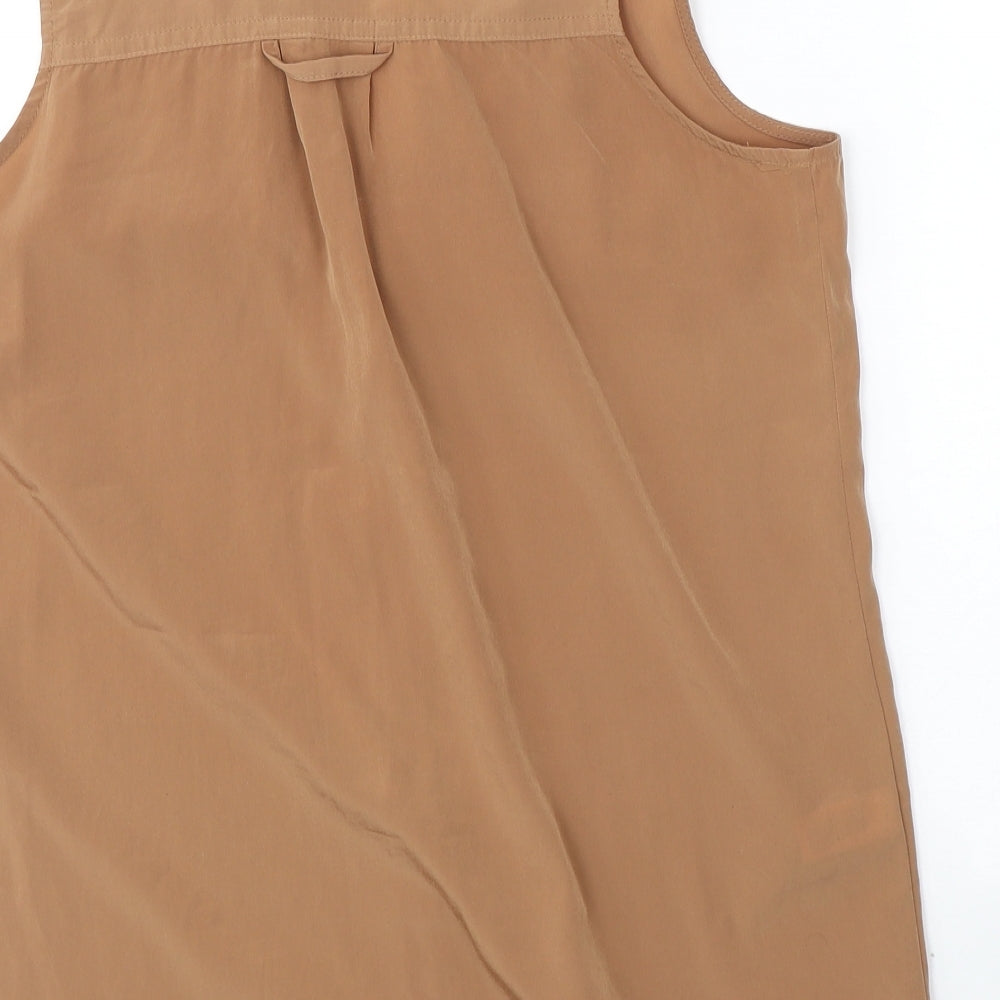 NEXT Womens Brown  Polyester Basic Tank Size 8 Collared