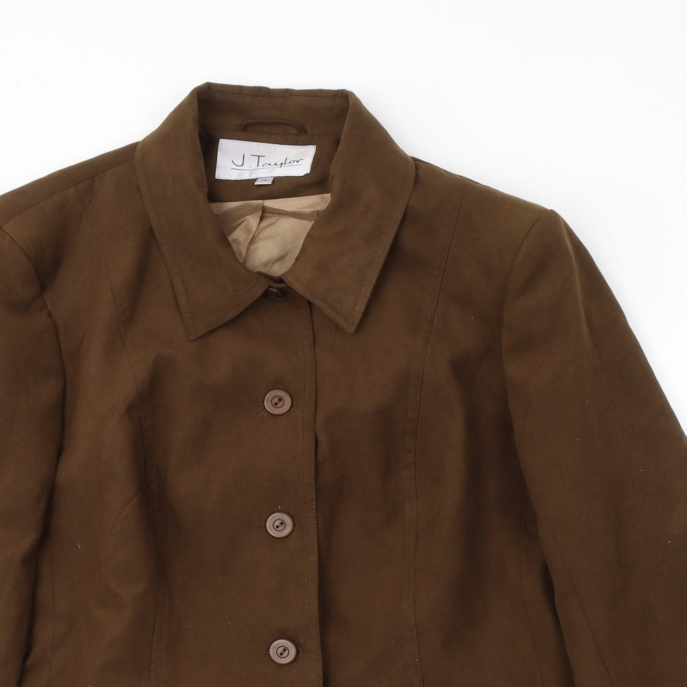 J.Taylor Womens Brown   Jacket Coat Size 18  Button