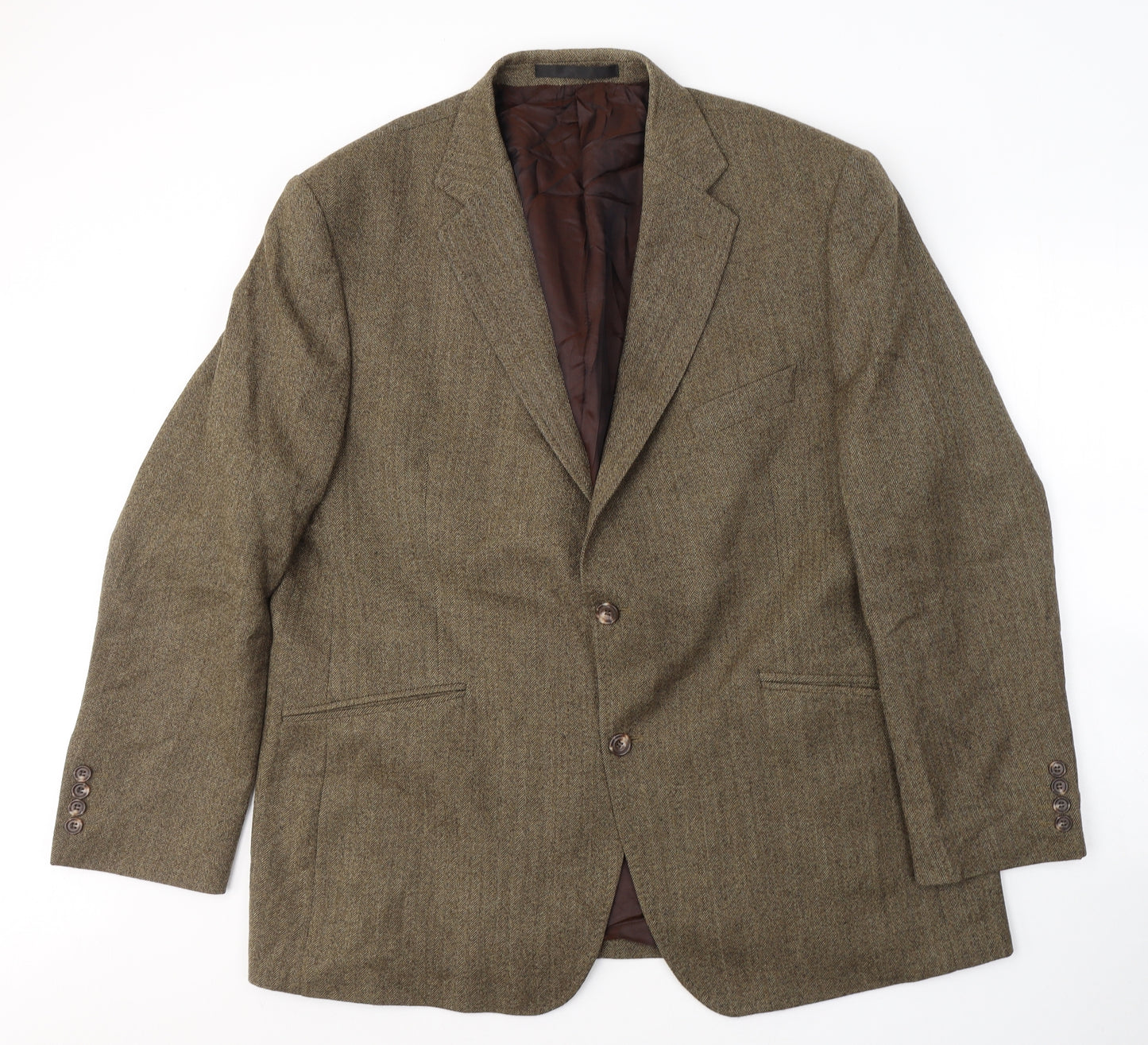 Marks and Spencer Mens Brown  Wool Jacket Suit Jacket Size 48