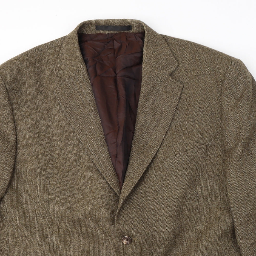 Marks and Spencer Mens Brown  Wool Jacket Suit Jacket Size 48