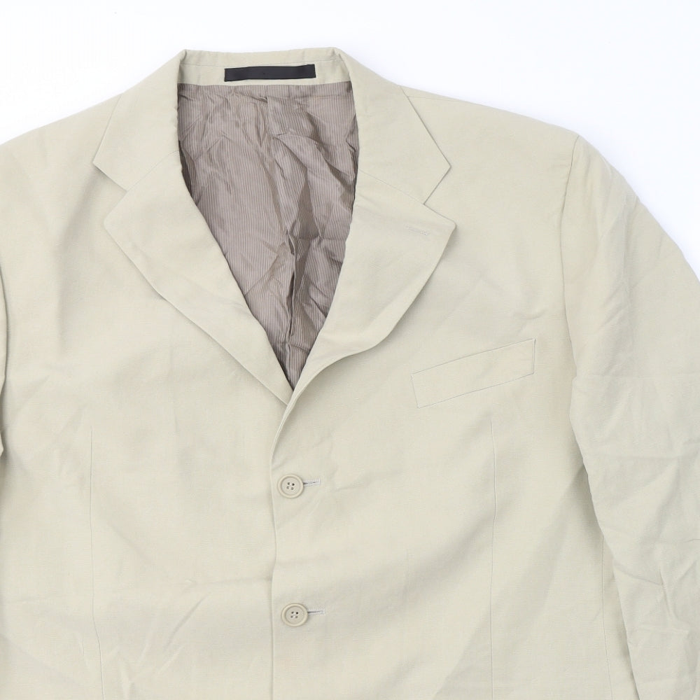Marks and Spencer Mens Beige  Lyocell Jacket Suit Jacket Size 46