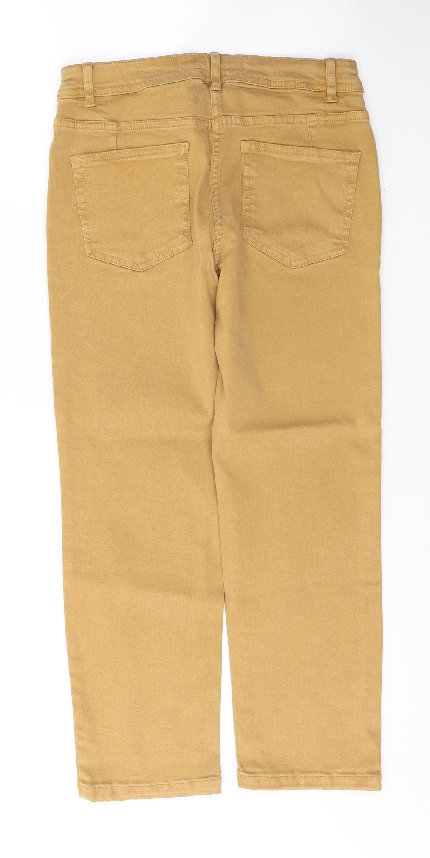NEXT Womens Brown  Cotton Cropped Jeans Size 10 L23 in Regular Button