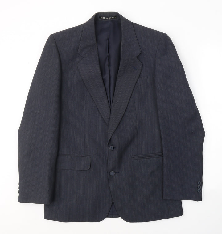 Greenwoods Mens Blue Polyester Jacket Suit Jacket Size 36