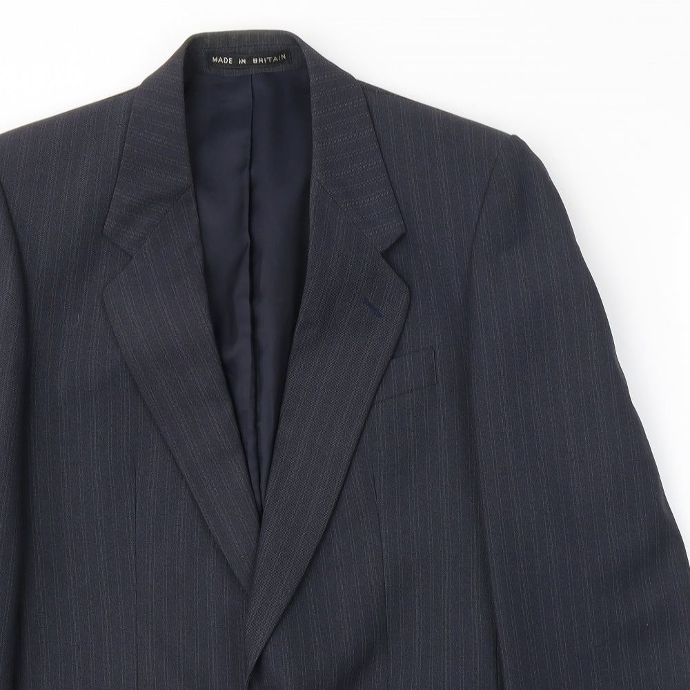 Greenwoods Mens Blue  Polyester Jacket Suit Jacket Size 36