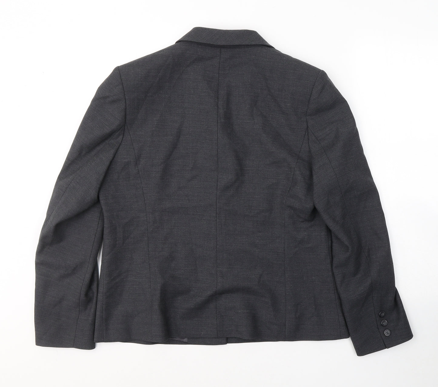 Marks and Spencer Womens Grey  Wool Jacket Suit Jacket Size 14