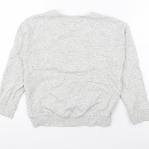 NEXT Girls Grey  Cotton Pullover Sweatshirt Size 8 Years   - Bunny Rabbit