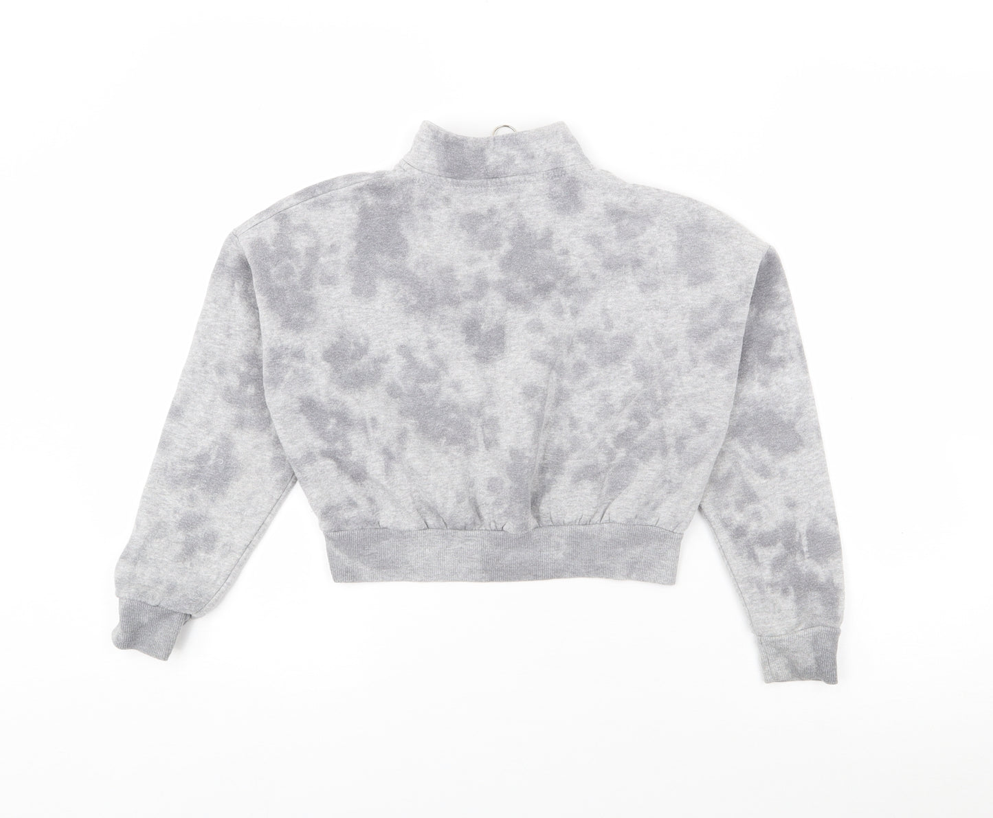 New Look Girls Grey High Neck  Polyester Pullover Jumper Size 9 Years  Zip