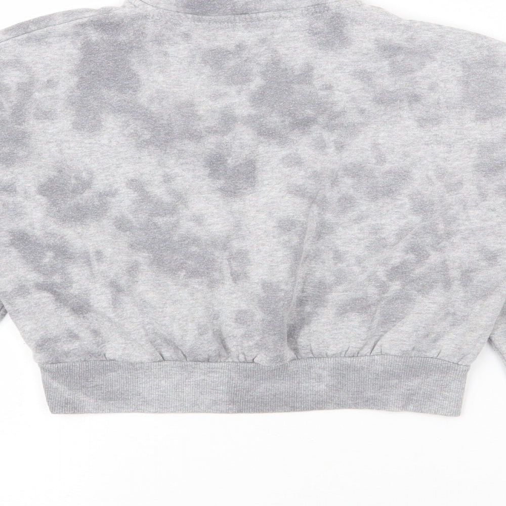 New Look Girls Grey High Neck  Polyester Pullover Jumper Size 9 Years  Zip