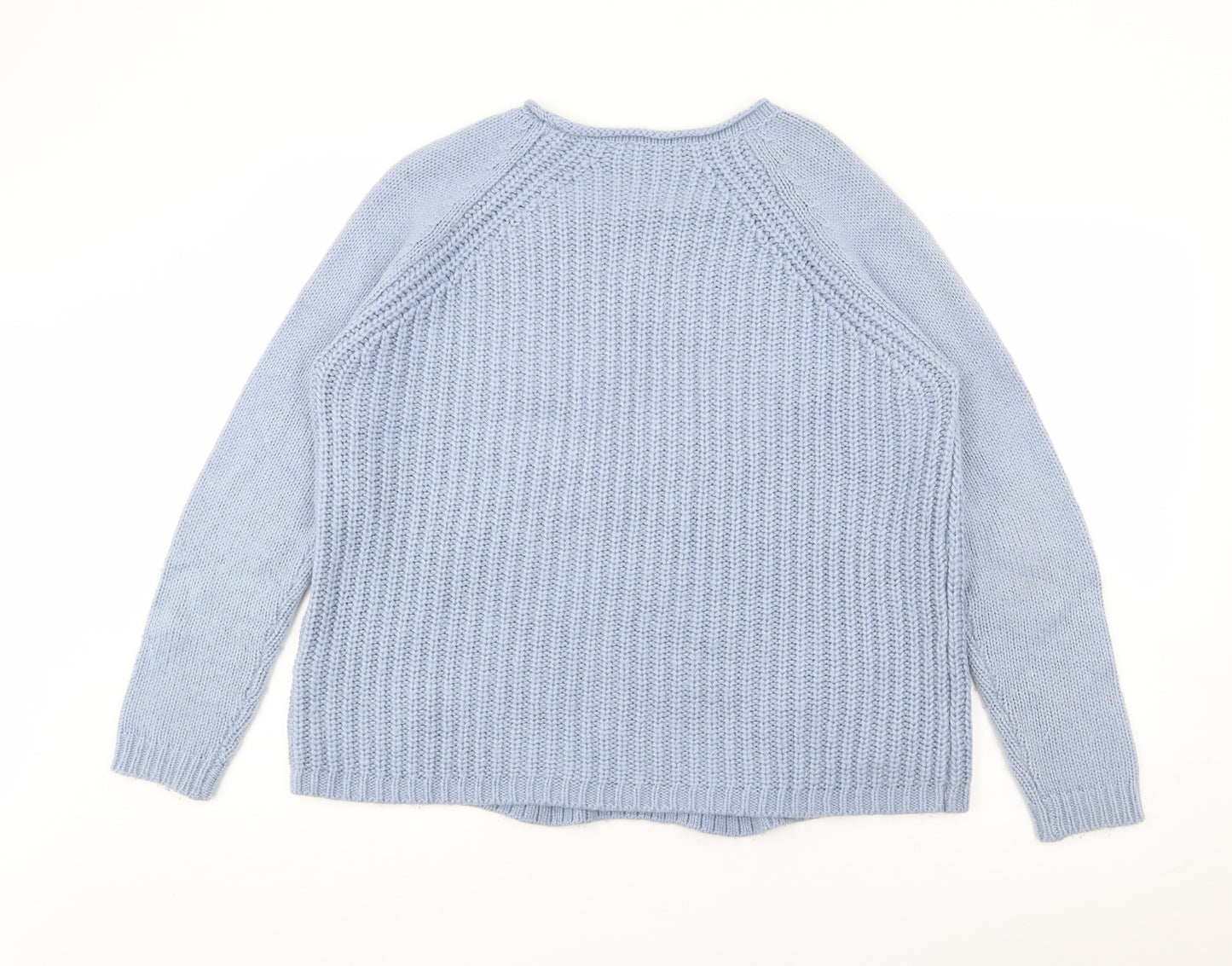 Autograph Womens Blue Round Neck  Acrylic Pullover Jumper Size 18