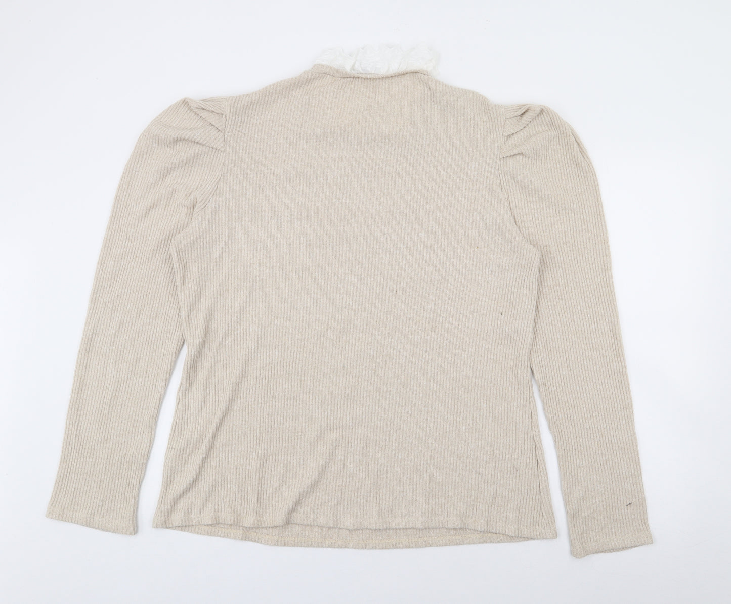 George Womens Beige High Neck  Viscose Pullover Jumper Size XL